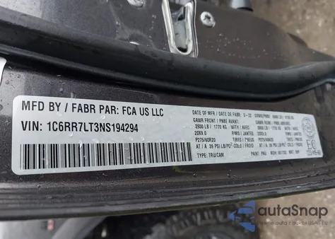 2022 Ram 1500 Classic Slt z USA, uszkodzony, nr VIN 1C6RR7LT3NS194294